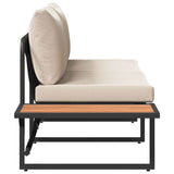 Garden Sofa with Cushion Brown 200.5 x 70 x 85.5cm Metal 42007551