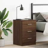 Bedside Cabinet Brown Oak 38x35x56 cm Engineered Wood 815325