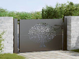 Garden Gate with Lock Black 110 x 105 cm Powder-coated steel 42015884