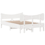 Bed Frame without Mattress White 120x190 cm Small Double Solid Wood Pine 3216400