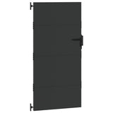 Garden Gate with Lock Black 85 x 175 cm Powder-coated steel 42015882