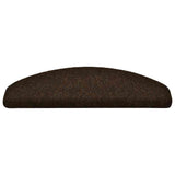 Stair Mats Self-adhesive 15 pcs 65x21x4 cm Brown Half Round Large 322351