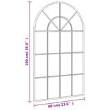 Wall Mirror Black 60x100 cm Arch Iron 358627