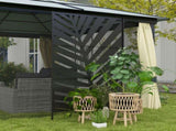 Decorative Privacy Screen with Stand, 6.5FT Freestanding Metal Outdoor Divider, Decorative Privacy T3398P324051