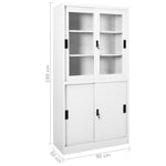 Office Cabinet with Sliding Door White 90x40x180 cm Steel 335962
