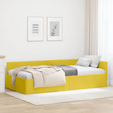 Corner Bed Frame with Headboard Yellow 80 cm x 200 cm Velvet 42016067
