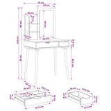 Dressing Table Set FAUSKE 3 pcs White 76 x 50 x 143 cm 3438579