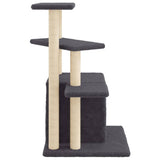Cat Tree with Sisal Scratching Posts Dark Grey 83.5 cm 172123