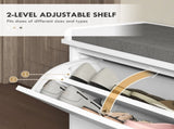 10-Shoe Storage Bench, with Padded Top Seat - White/Grey T3398P344765