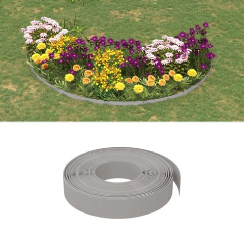 Garden Edgings 5 pcs Grey 10 m 10 cm Polyethylene 3155431