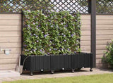 Garden Planter with Irrigation&Wheels 3 pcs Black PP 3423092