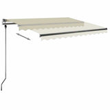 Manual Retractable Awning with LED 350x250 cm Cream 3069722