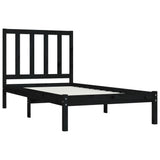 Bed Frame without Mattress Black Solid Wood Pine 100x200 cm 3105154