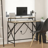 Desk with Shelf Sonoma Oak 100 x 50 x 86.5 cm Engineered Wood 859396