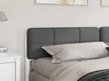 Upholstered Headboard White and Light Grey 180 cm 880112