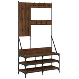 Clothes Rack with Shoe Storage Brown Oak 100x40x184 cm 837856