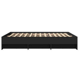 Bed Frame without Mattress Black 150x200 cm King Size Engineered Wood 3295647