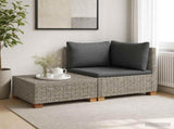 2 pcs Rattan Lounge Set with Cushions GENDT Natural Rattan 42034404