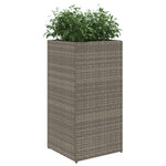 ZNTS Garden Planter Grey 40x40x80 cm Poly Rattan 366415