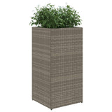 Garden Planter Grey 40x40x80 cm Poly Rattan 366415