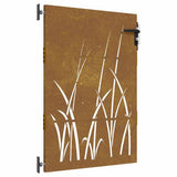 Garden Gate 85x125 cm Corten Steel Grass Design 153222