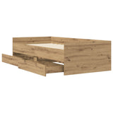 Bed Frame with Storage Artisian Oak 80 x 200 cm Engineered Wood 3429620