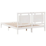 Extra Long Bed Frame without Mattress White 140x210 cm Solid Wood 3309188