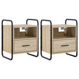 Hanging Bedside Cabinet 2 pcs Sonoma Oak 40 x 30 x 50 cm 8013557