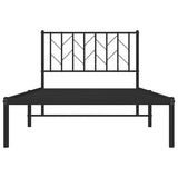 Metal Bed Frame without Mattress with Headboard Black 100x200cm 374432