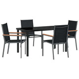 Garden Dining Set 5 pcs Black Powder-coated Steel 3379088