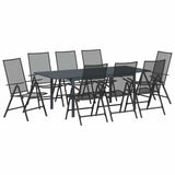 Garden Dining Set Folding 9 pcs Anthracite Steel 3378835
