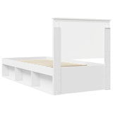 Bed Frame with Headboard White 100 x 200 cm Solid Pine Wood 3409390