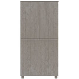 ZNTS Wardrobe HAMAR Light Grey 89x50x180 cm Solid Wood Pine 340483