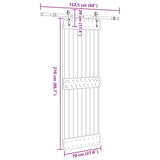 Sliding Door with Hardware Set 70x210 cm Solid Wood Pine 3332688