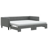 Daybed with Trundle and Mattresses Dark Grey 90x190 cm Fabric 3196650