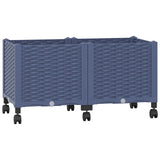 Garden Planter with Wheels Blue Grey 80 x 40 x 48 cm PP 3422961