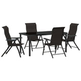 Garden Dining Set 5 pcs Black Coffee Powder-Coated Steel 3379271
