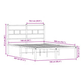 Metal Bed Frame without Mattress Sonoma Oak 160x200 cm 4017105
