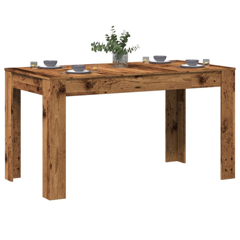 ZNTS Dining Table Old Wood 140x74.5x76 cm Engineered Wood 856572