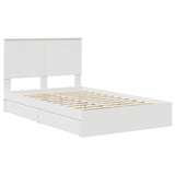 Storage Bed with Headboard White 120 x 190 cm Engineered Wood 3411229