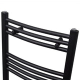 Bathroom Heating Towel Rail Radiator Curve 500x764 mm Black 141913