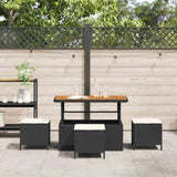 Garden Dining Set Black Poly Rattan 42007922
