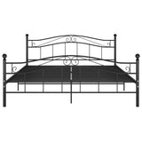 Bed Frame Black Powder-coated metal 140x200 cm Mattress Size 324997