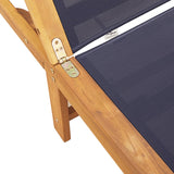 Sun Lounger Blue Solid Wood Acacia and Textilene 4008414