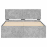 Bed Frame Concrete Grey Engineered wood, Plywood Double Bed Frame 3207619