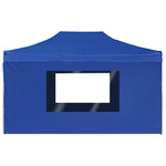 Professional Folding Party Tent with Walls Aluminium 4.5x3 m Blue 45497