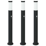 Bollard Lights with Sensor 3pcs 80 cm Stainless Steel IP44 4006032