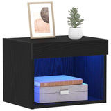 TV Cabinet Set 2 pcs Black Oak Engineered Wood 863103