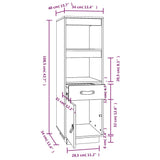 Highboard Black 34x40x108,5 cm Solid Wood Pine 820156