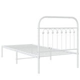 Metal Bed Frame without Mattress with Headboard White 90x190cm 376641